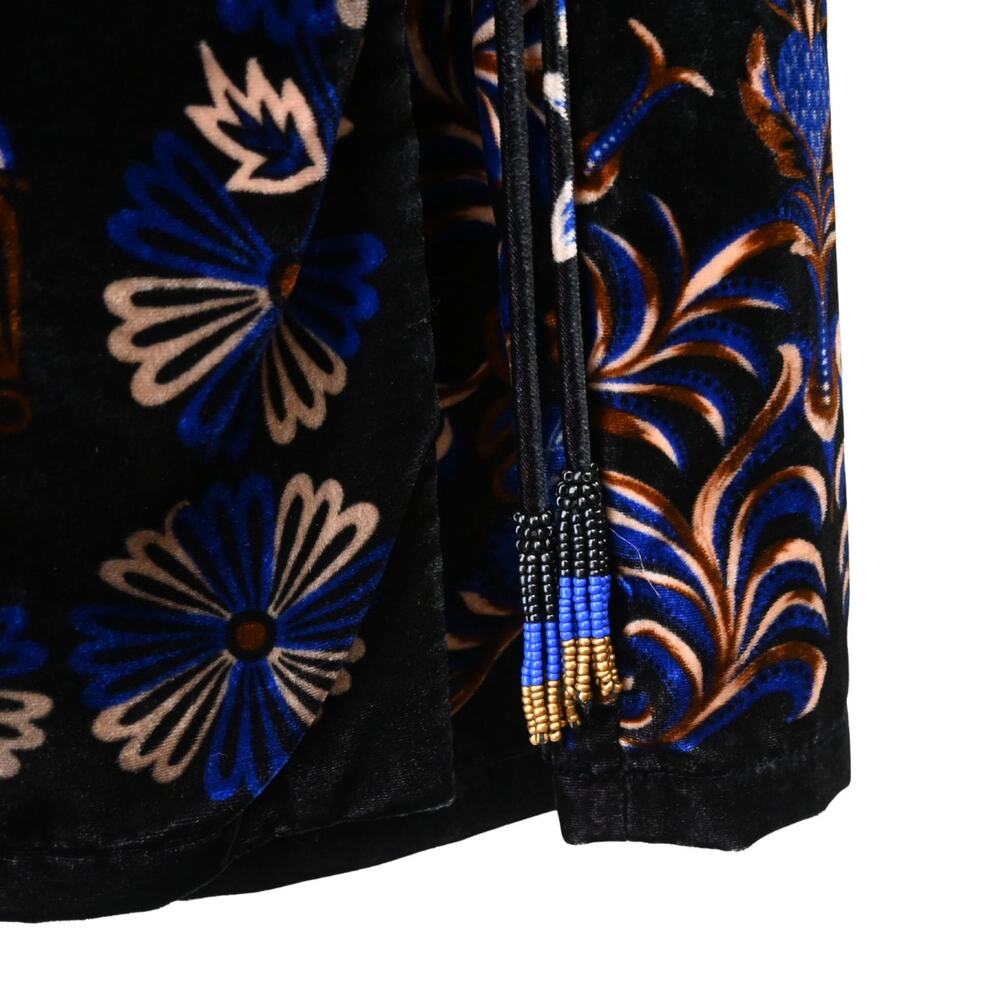 Farm Rio Arabesque Mix Scarves Wrap Velvet Mini Dress Size L - Picture 8 of 12